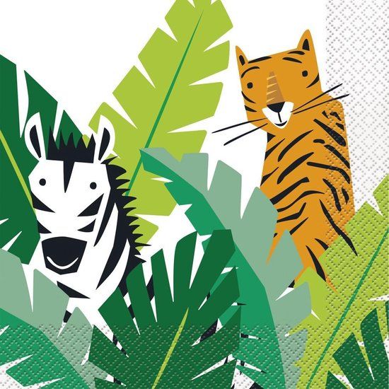 Animal Safari Servetten - 33x33cm - 16 stuks - Verjaardag