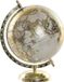 Item International Wereldbol Globe - decoratie - op marmeren standaard - 28 cm - Goudkleurig
