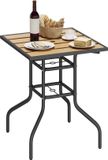 Merkloos Icecat Table de jardin, table de terrasse, table à manger rectangulaire avec trou pour parasol