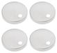 Set de 4 Couvercles de charnière de lunette de toilette argentés