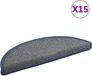 vidaXL Tapis d'escalier 15 pcs 56 x 17 x 3 cm gris clair et bleu