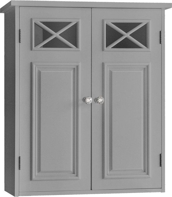 Teamson Home Dawson Badkamerkast - Grijs - 2 Deuren - Hout - Hangend