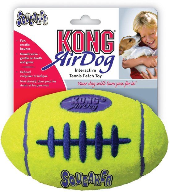 Kong Air Squeaker Football Small - Geel