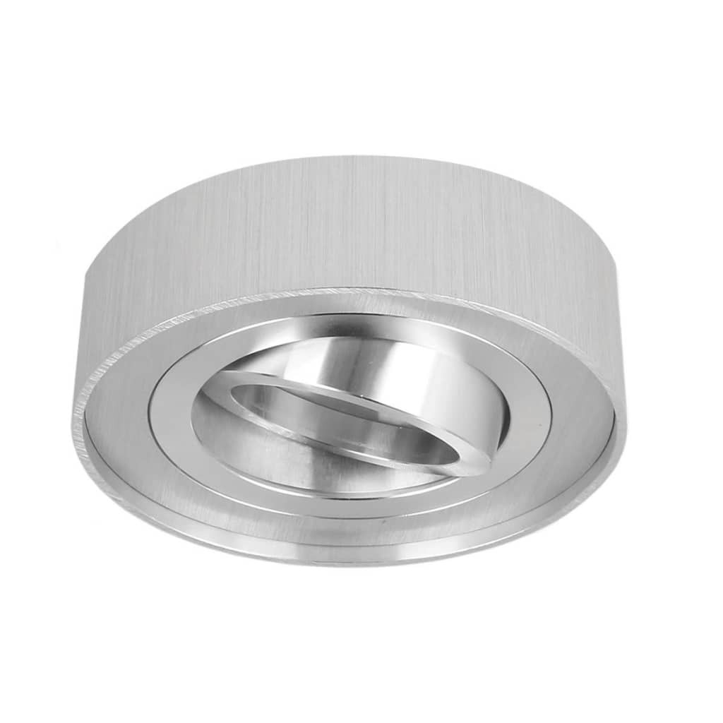 Led-line Inbouwspot Hoog, Rond, Kantelbaar, Geborsteld Aluminium