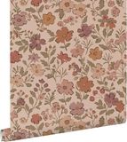 ESTAHome behang bloemetjes terracotta roze - 53 cm x 10.05 m - 131321