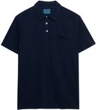 Superdry Klassieke Katoen Linnen Heren Polo S Hampton Navy