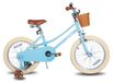 vélo enfant 18 pouces pour filles, avec roues stabilisatrices et panier, bleu