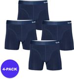 Morethansocks - Bamboe Boxershort Heren - Marine Blauw - Maat S - 4-Pack