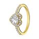 Lucardi Dames Zilveren goldplated ring hart met zirkonia - Ring - 925 Zilver - Goudkleurig - 16.50 / 52 mm
