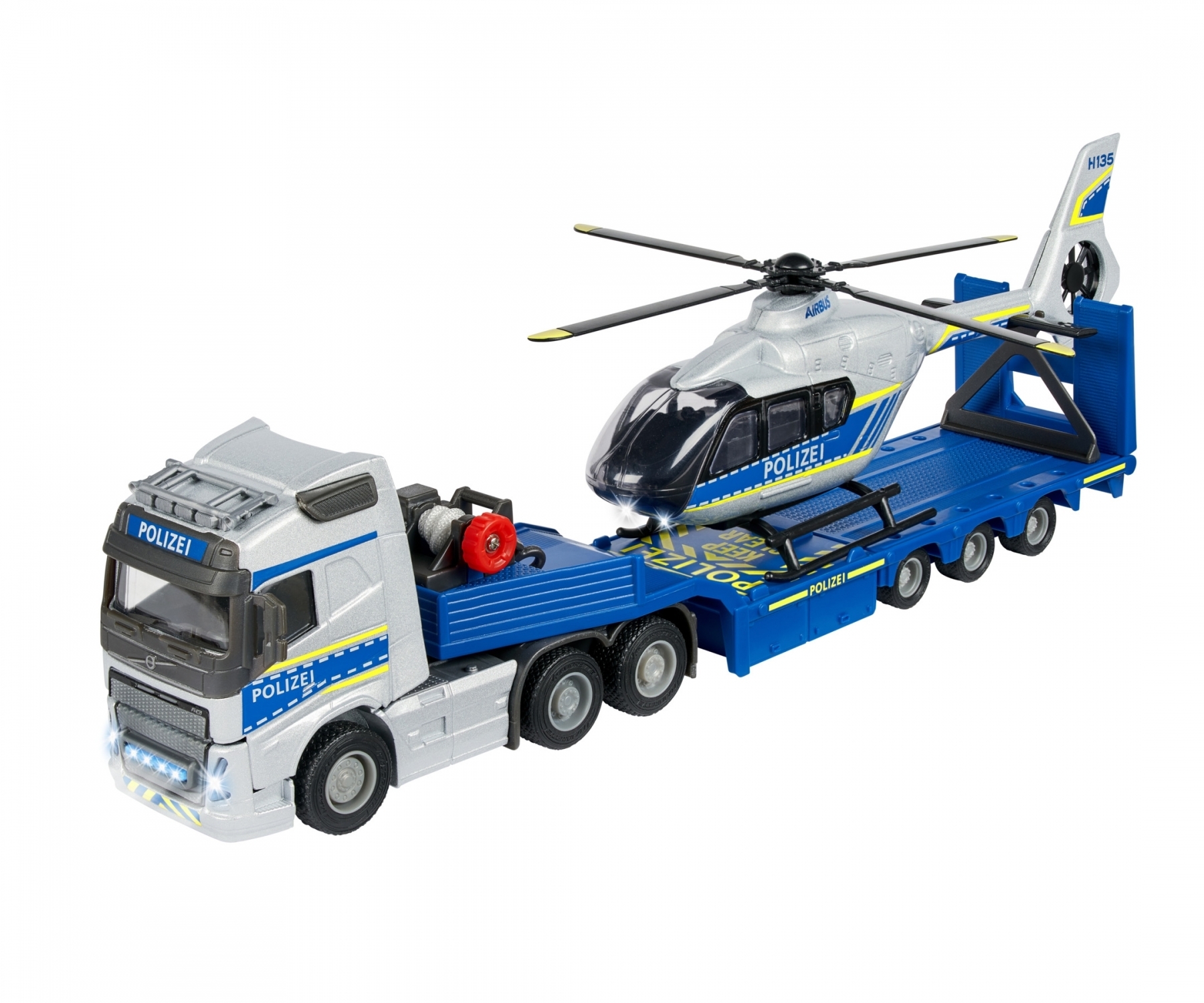 MAJORETTE Volvo Truck + Airbus Police Helicopter