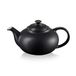 Le Creuset Klassieke ronde keramische theepot, 1,3 l, voor 3-4 kopjes, matzwart, 80702130000003
