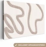 OneMillionCanvasses Canvas Schilderij Abstract 150x100 cm - Beige - Lijnen 1 - Modern