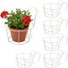 Relaxdays hangende bloempotten, set van 6, ijzer, wit, 21x20x26 cm