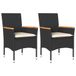 VidaXL Tuinstoelen 2 stuks met kussens, Acaciahout, Polyrattan, Staal, Crème, Wit