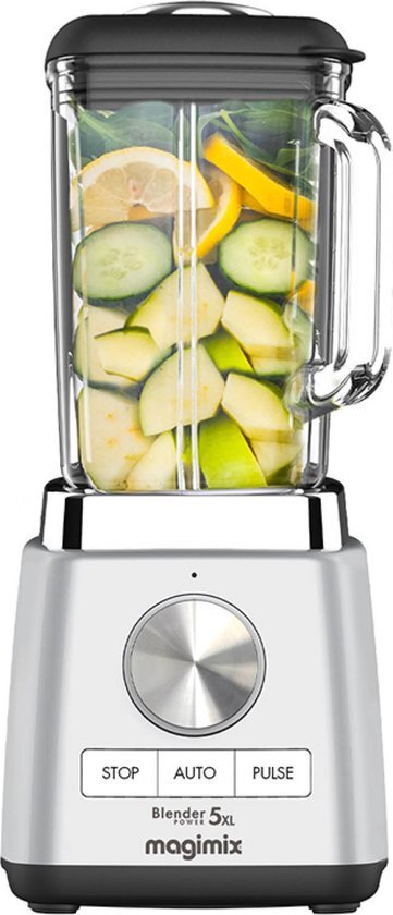 Magimix Blender Power 5 XL - Smoothie Maker - 2 Liter - Ice Crusher - Mat Chroom