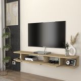 en.casa TV meubel Karjali zwevend 150x30x19 cm eikenkleurig