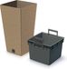 Prosperplast Plantenpot - buiten - kunststof - lichtbruin - Eco wood look - D29xH55 cm - bloempot