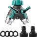 Tuyau d'arrosage Y-splitter 2 voies corps métallique robuste connecteur solide, adaptateur de robinet avec 2 raccords rapides et 4 joints toriques pour pelouse extérieure et connecteur de tuyau d'eau