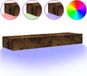 vidaXL meuble TV avec LED 2 pièces chêne fumé Bois 120x35x15,5 cm