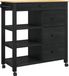 Syfax Keuken Trolley MONZA Zwart 84 x 40 x 88,5 cm Massief Vurenhout