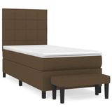 VidaXL Boxspringbed met matras, stof, donkerbruin, 180x200 cm