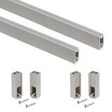 Emuca Garderobestang Luxe, 0,75 m, Geschilderde steenkleur, Aluminium en Plastic, kit van 2