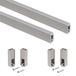 Emuca Garderobestang Luxe, 0,75 m, Geschilderde steenkleur, Aluminium en Plastic, kit van 2