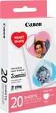 Canon ZINK Heart - Instant fotopapier - Zelfklevend - Voor Zoemini - Origineel - hartjes formaat - 20 sheets - 40 stickers