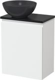 Maxaro Toiletmeubel Quartz Modulo Mat Wit Greeploos 41 cm Mat Zwart Blad