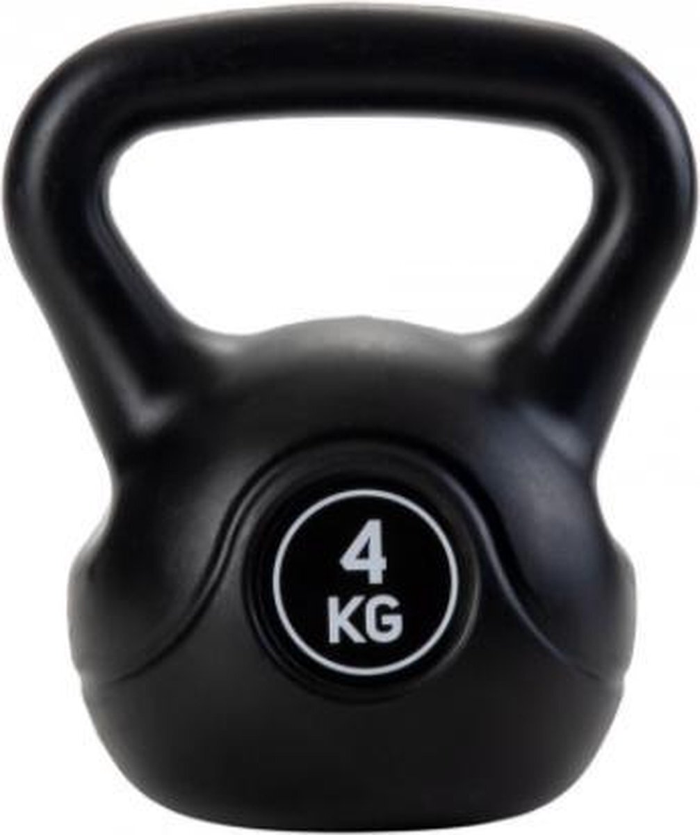 Sportamundo Pure2Improve Kettlebell - Fitness - Kettlebells - Gewichten - 4kg - Zwart PVC