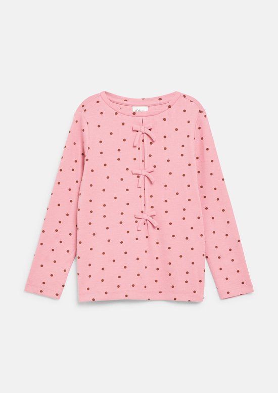 s.Oliver T-shirt met stippen - roze