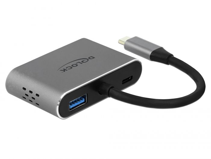 DeLOCK 64074 - Interface hub - Grijs - 4 poorten - 1x HDMI - 1x USB 3.1 Gen 1 - 1x USB-C
