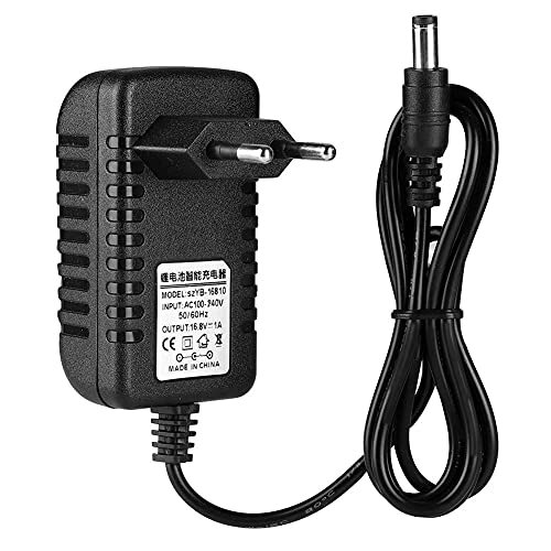 AMONIDA Hittebestendige 16.8V/1A Li-ion-opladeradapter 100-240V-ingang Lithiumbatterijladeradapter Meervoudige bescherming van overspanningsbeveiliging(ME)