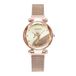 Basfur Polshorloge voor dames, glitters, ontworpen kwarts, analoog, dameshorloge met armband van Milaan mesh, Khaki (stad), Modern