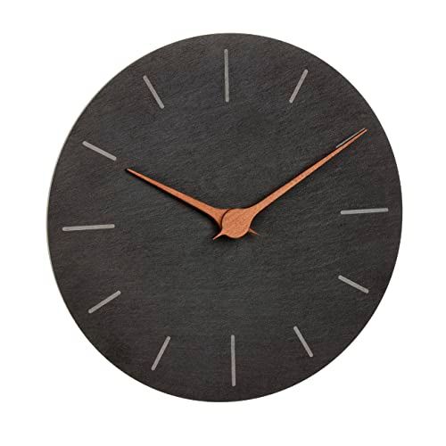 TFA Moderne wandklok leisteen - 25 cm - Zwart
