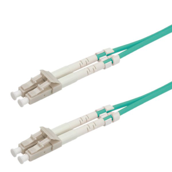 Value Fibre Optic Jumper Cable, 50/125µm, LC/LC, OM3, turquoise 15 m