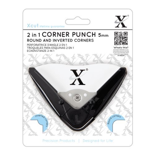 Xcut 5 mm 2-in-1 hoekpunch, zwart/wit