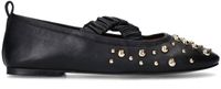 Sacha - Dames - Zwarte leren ballerina's met studs - Maat 37