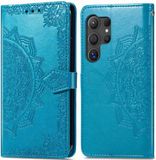 iMoshion Mandala Book Case for Samsung Galaxy S24 Ultra - Turquoise - with Card Holder