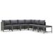 vidaXL 7-delige Loungeset met Kussens, Poly Rattan, Grijs