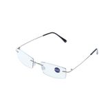 Lunettes de lecture sans monture 300D argent - Style classique - Unisexe - Pour bureau et maison