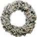 Everlands Groen/witte kerstkrans 50 cm Imperial met kunstsneeuw en led-lichtjes