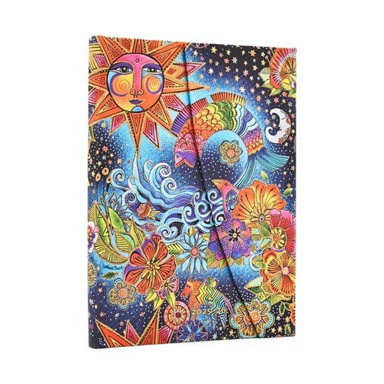 Paperblanks 2026 Celestial Magic (Whimsical Creations) Midi 18-month Horizontal Hardcover Flexi Dayplanner 2025-2026 (Wrap Closure)