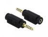 Delock Adapter Stereo jack male 4.4 mm 5 pin to Stereo jack female 3.5 mm 3 pin Zwart