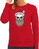 Bellatio Decorations Bad Santa foute Kersttrui - sweater - rood - voor dames - L