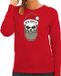 Bellatio Decorations Bad Santa foute Kersttrui - sweater - rood - voor dames - L