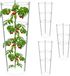 Relaxdays plantensteun set van 4, kunststof & metaal, 45 cm hoog, 3 verstelbare ringen, klimplantensteun, grijs