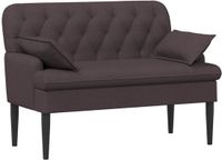 vidaXL Lovingseat met knoopge tuft Donkerbruin 111 x 68 x 80 cm Stof