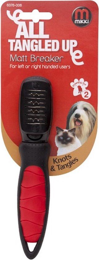 Mikki Matbreaker Anti Klit Ontklit-mes Transparant Kunststof/RVS Lang Haar Hond/Kat