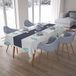 Bonamaison Tafelkleed, Anti-Mold, Sneldrogend, Waterdicht, 100% Polyester Tafellaken, Turkoois, wit, 140 x 200 Cm